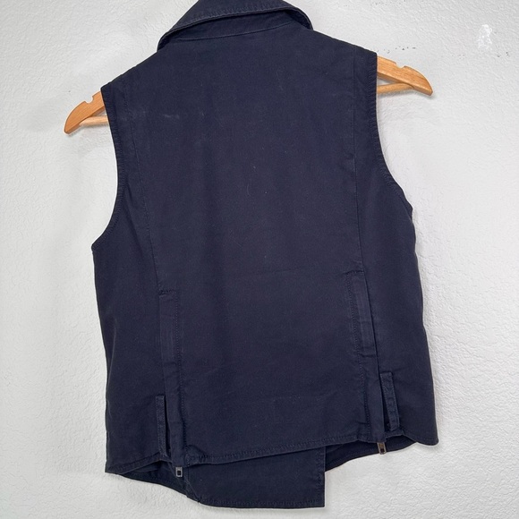 Madewell Biker-Inspired Cotton Vest Blue Women's Size Small - Picture 4 of 6